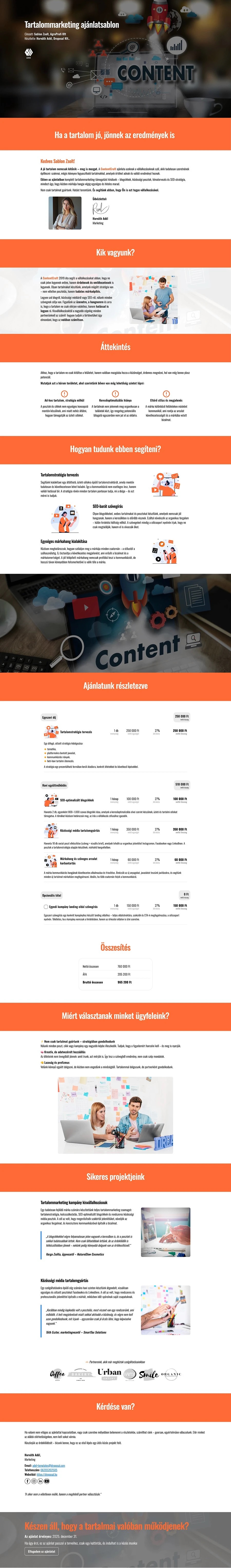 Tartalommarketing ajánlatsablon