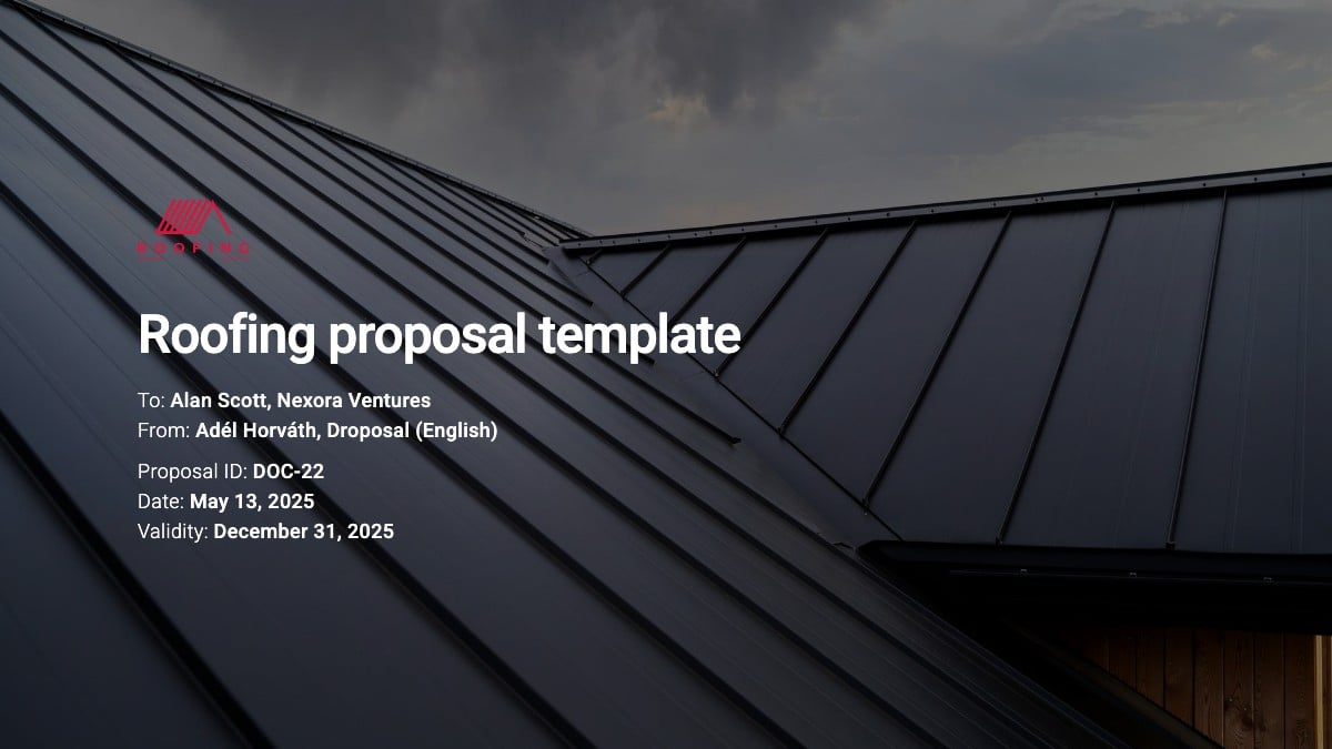 Roofing proposal template