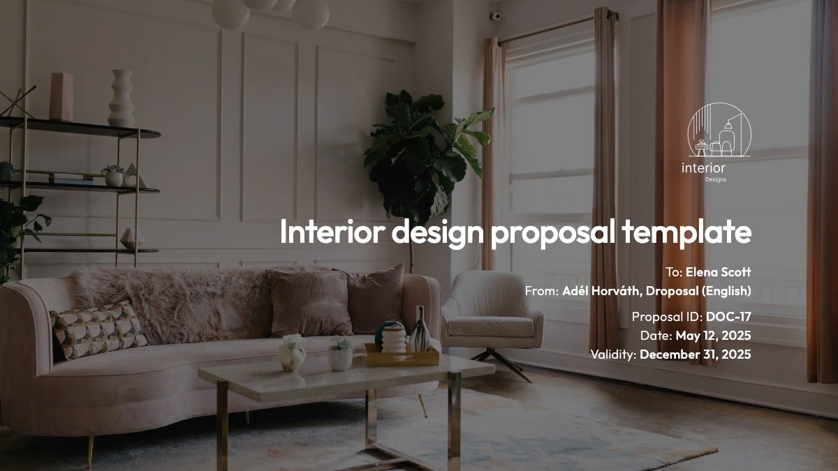 Interior design proposal template