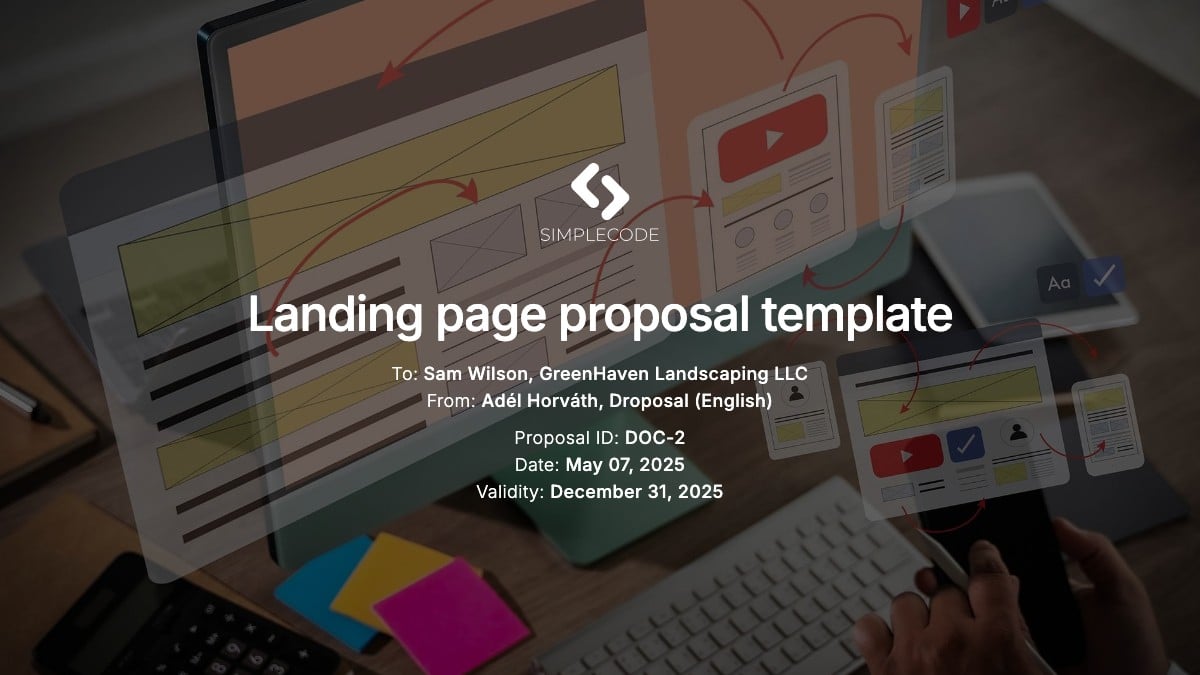 Landing page proposal template