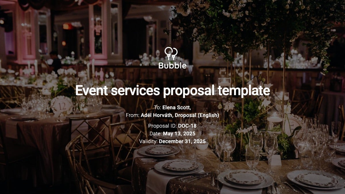 Event services proposal template