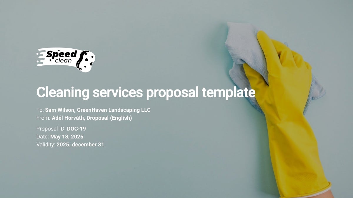 Cleaning services proposal template