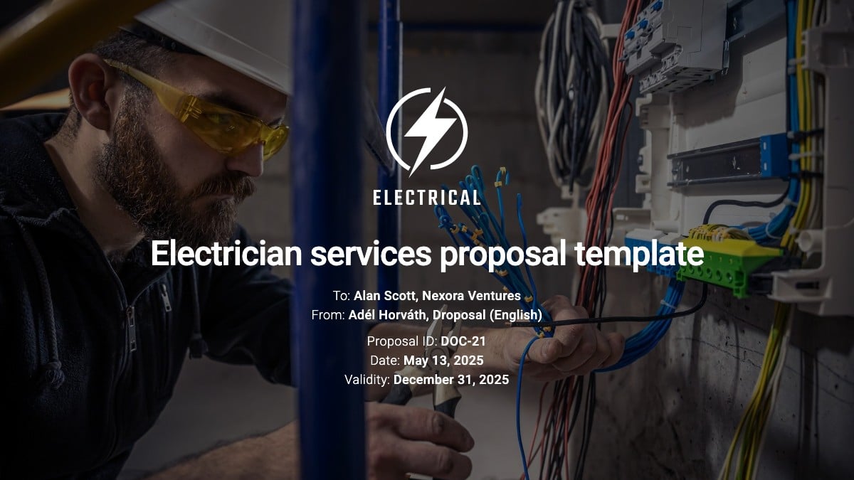Electrician services proposal template