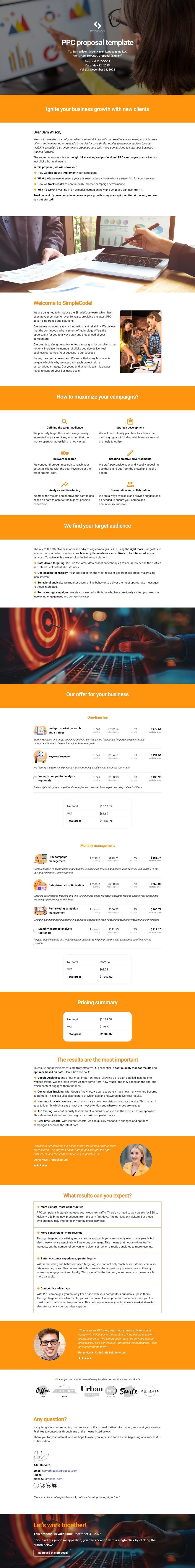 PPC proposal template
