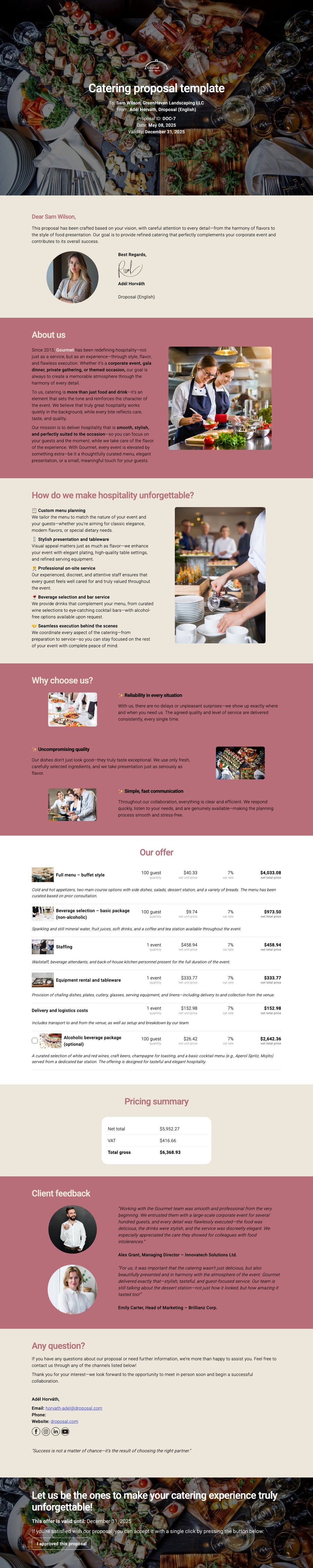 Catering proposal template