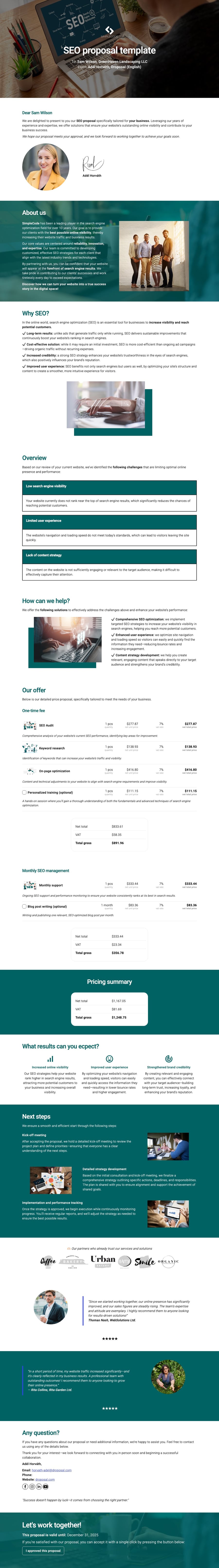 SEO proposal template
